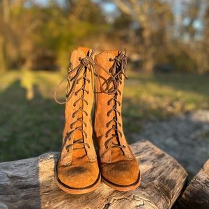 Liberty Black Vintage Lace Up Boot